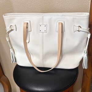 Dooney & Bourke white Tote with Tan Accents